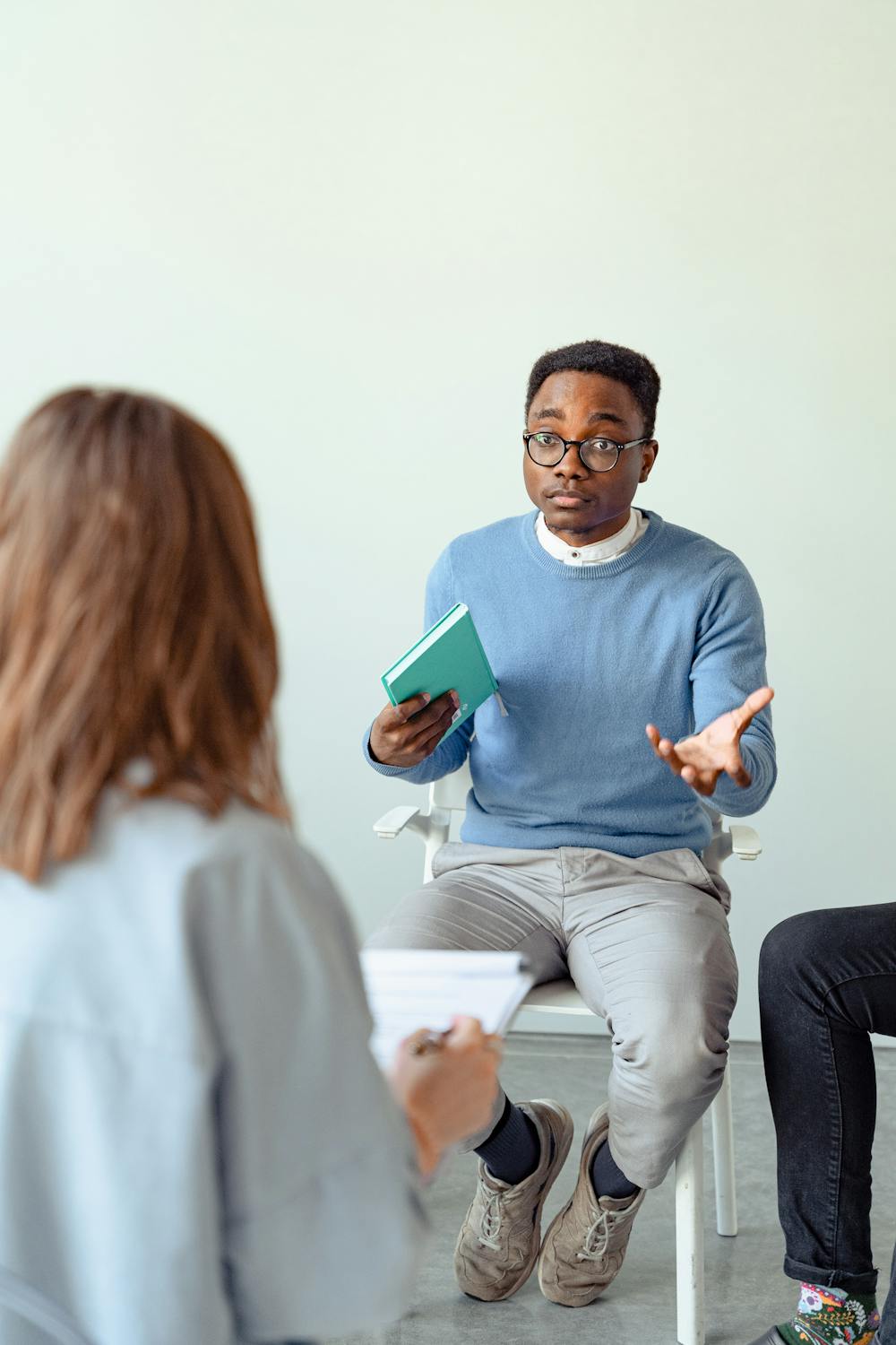 Therapist engaged in a psychotherapy session